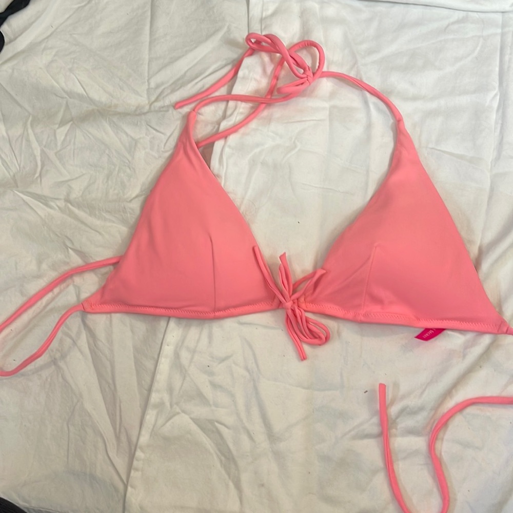 Victorias Secret bright pink push-up triangle swim top